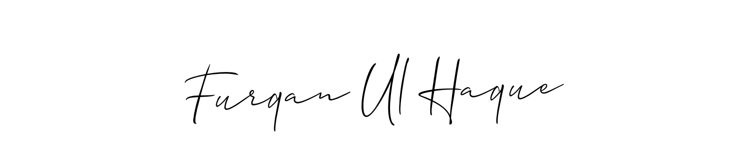 Use a signature maker to create a handwritten signature online. With this signature software, you can design (Allison_Script) your own signature for name Furqan Ul Haque. Furqan Ul Haque signature style 2 images and pictures png