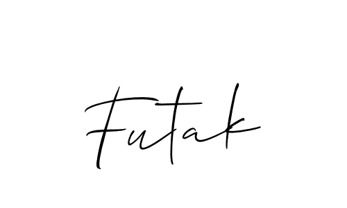 It looks lik you need a new signature style for name Futak. Design unique handwritten (Allison_Script) signature with our free signature maker in just a few clicks. Futak signature style 2 images and pictures png
