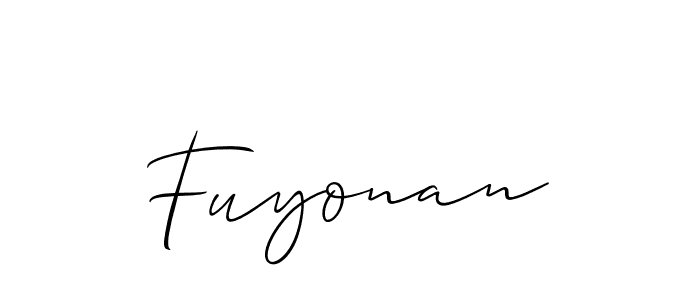 The best way (Allison_Script) to make a short signature is to pick only two or three words in your name. The name Fuyonan include a total of six letters. For converting this name. Fuyonan signature style 2 images and pictures png