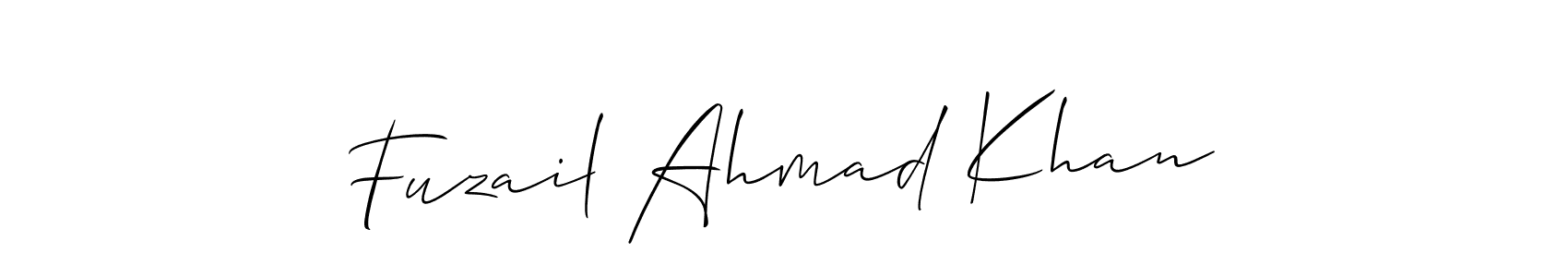 Also we have Fuzail Ahmad Khan name is the best signature style. Create professional handwritten signature collection using Allison_Script autograph style. Fuzail Ahmad Khan signature style 2 images and pictures png