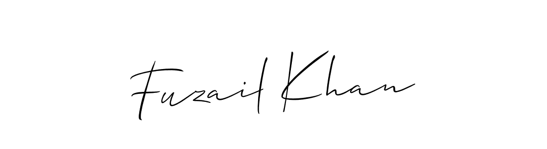 Create a beautiful signature design for name Fuzail Khan. With this signature (Allison_Script) fonts, you can make a handwritten signature for free. Fuzail Khan signature style 2 images and pictures png