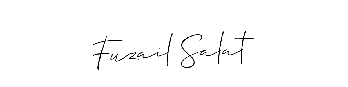 Also You can easily find your signature by using the search form. We will create Fuzail Salat name handwritten signature images for you free of cost using Allison_Script sign style. Fuzail Salat signature style 2 images and pictures png