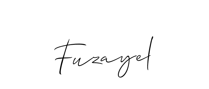 Use a signature maker to create a handwritten signature online. With this signature software, you can design (Allison_Script) your own signature for name Fuzayel. Fuzayel signature style 2 images and pictures png