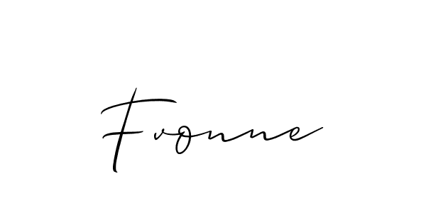 Make a beautiful signature design for name Fvonne. With this signature (Allison_Script) style, you can create a handwritten signature for free. Fvonne signature style 2 images and pictures png