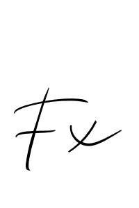 How to make Fx signature? Allison_Script is a professional autograph style. Create handwritten signature for Fx name. Fx signature style 2 images and pictures png