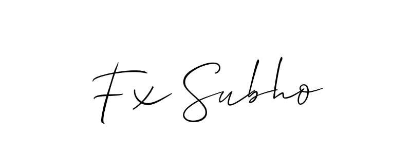 Best and Professional Signature Style for Fx Subho. Allison_Script Best Signature Style Collection. Fx Subho signature style 2 images and pictures png
