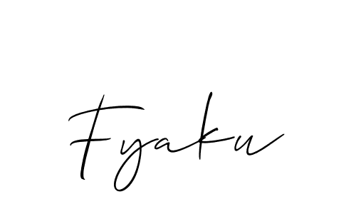 Design your own signature with our free online signature maker. With this signature software, you can create a handwritten (Allison_Script) signature for name Fyaku. Fyaku signature style 2 images and pictures png