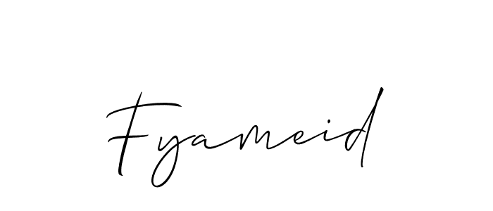 Make a beautiful signature design for name Fyameid. With this signature (Allison_Script) style, you can create a handwritten signature for free. Fyameid signature style 2 images and pictures png