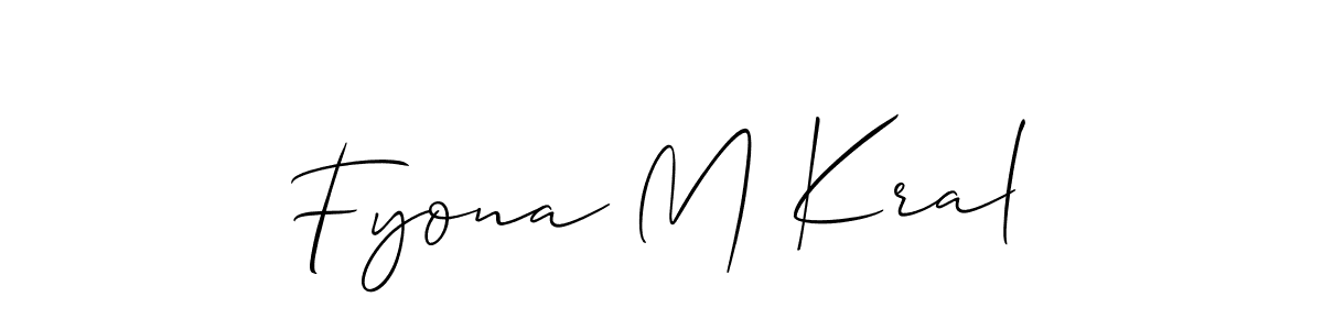 The best way (Allison_Script) to make a short signature is to pick only two or three words in your name. The name Fyona M Kral include a total of six letters. For converting this name. Fyona M Kral signature style 2 images and pictures png