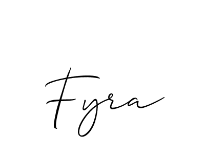 Design your own signature with our free online signature maker. With this signature software, you can create a handwritten (Allison_Script) signature for name Fyra. Fyra signature style 2 images and pictures png