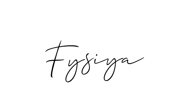 You should practise on your own different ways (Allison_Script) to write your name (Fysiya) in signature. don't let someone else do it for you. Fysiya signature style 2 images and pictures png