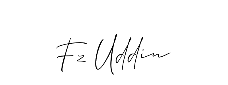 Fz Uddin stylish signature style. Best Handwritten Sign (Allison_Script) for my name. Handwritten Signature Collection Ideas for my name Fz Uddin. Fz Uddin signature style 2 images and pictures png