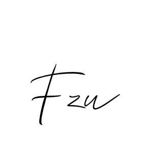 Make a beautiful signature design for name Fzu. With this signature (Allison_Script) style, you can create a handwritten signature for free. Fzu signature style 2 images and pictures png