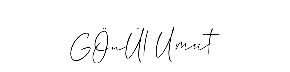 Also we have GÖnÜl Umut name is the best signature style. Create professional handwritten signature collection using Allison_Script autograph style. GÖnÜl Umut signature style 2 images and pictures png