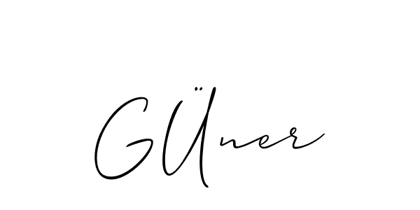 How to make GÜner name signature. Use Allison_Script style for creating short signs online. This is the latest handwritten sign. GÜner signature style 2 images and pictures png