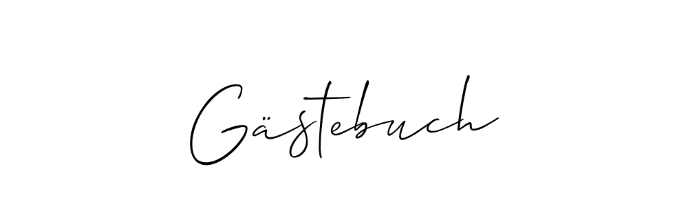 Create a beautiful signature design for name Gästebuch. With this signature (Allison_Script) fonts, you can make a handwritten signature for free. Gästebuch signature style 2 images and pictures png