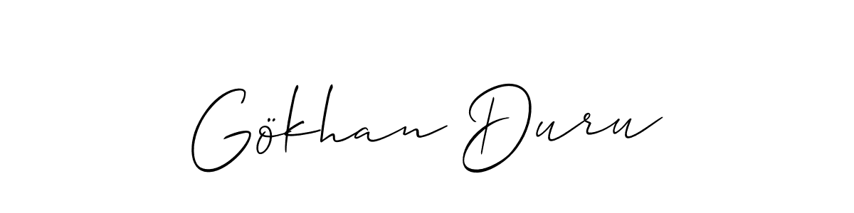 Design your own signature with our free online signature maker. With this signature software, you can create a handwritten (Allison_Script) signature for name Gökhan Duru. Gökhan Duru signature style 2 images and pictures png