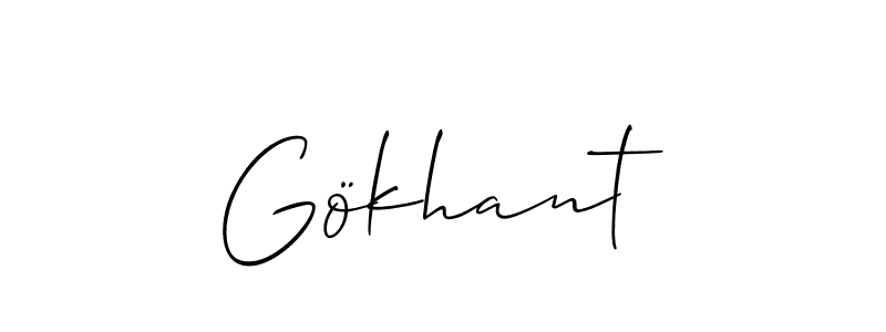 It looks lik you need a new signature style for name Gökhant. Design unique handwritten (Allison_Script) signature with our free signature maker in just a few clicks. Gökhant signature style 2 images and pictures png