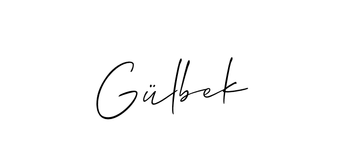 Use a signature maker to create a handwritten signature online. With this signature software, you can design (Allison_Script) your own signature for name Gülbek. Gülbek signature style 2 images and pictures png