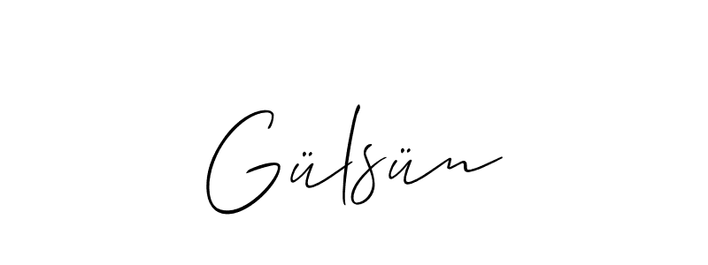 Also we have Gülsün name is the best signature style. Create professional handwritten signature collection using Allison_Script autograph style. Gülsün signature style 2 images and pictures png