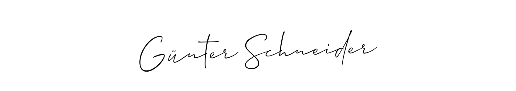 if you are searching for the best signature style for your name Günter Schneider. so please give up your signature search. here we have designed multiple signature styles  using Allison_Script. Günter Schneider signature style 2 images and pictures png