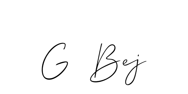 You should practise on your own different ways (Allison_Script) to write your name (G  Bej) in signature. don't let someone else do it for you. G  Bej signature style 2 images and pictures png