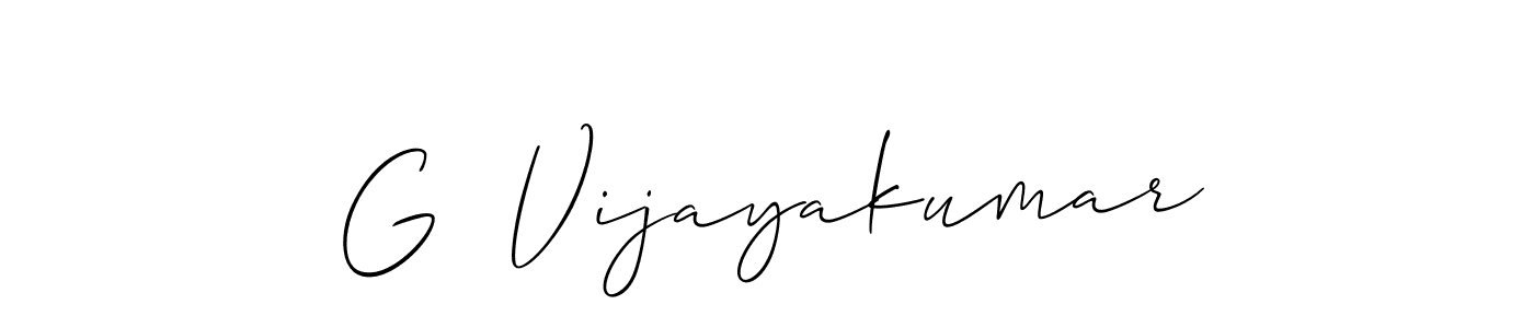 Design your own signature with our free online signature maker. With this signature software, you can create a handwritten (Allison_Script) signature for name G  Vijayakumar. G  Vijayakumar signature style 2 images and pictures png