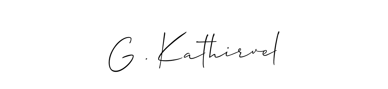 How to make G . Kathirvel signature? Allison_Script is a professional autograph style. Create handwritten signature for G . Kathirvel name. G . Kathirvel signature style 2 images and pictures png