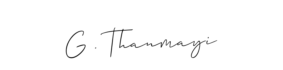 Use a signature maker to create a handwritten signature online. With this signature software, you can design (Allison_Script) your own signature for name G . Thanmayi. G . Thanmayi signature style 2 images and pictures png