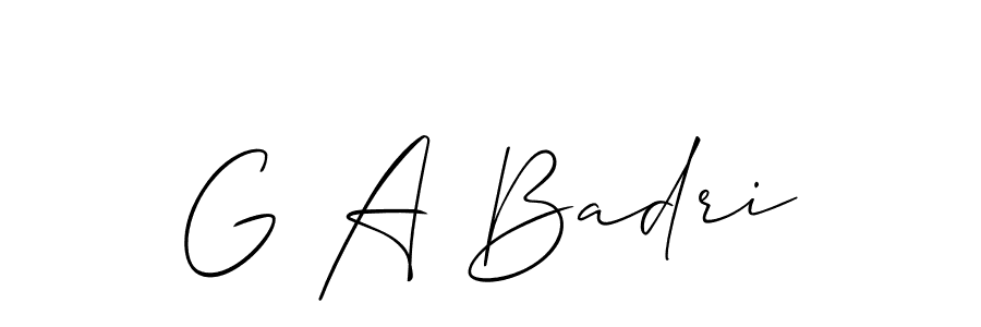 Also we have G A Badri name is the best signature style. Create professional handwritten signature collection using Allison_Script autograph style. G A Badri signature style 2 images and pictures png