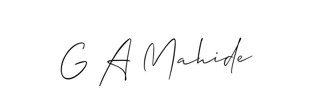 You should practise on your own different ways (Allison_Script) to write your name (G A Mahide) in signature. don't let someone else do it for you. G A Mahide signature style 2 images and pictures png