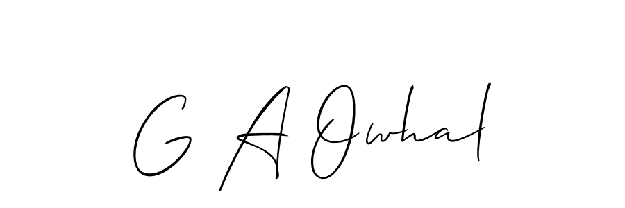 Create a beautiful signature design for name G A Owhal. With this signature (Allison_Script) fonts, you can make a handwritten signature for free. G A Owhal signature style 2 images and pictures png