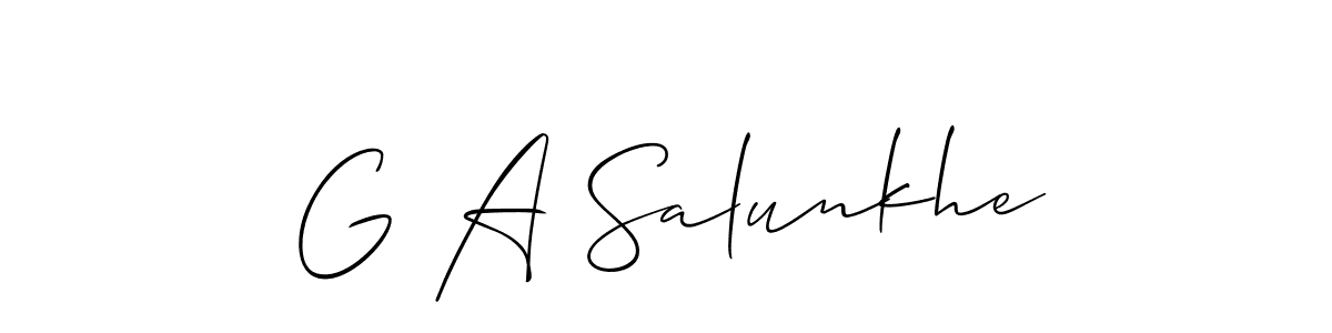 How to make G A Salunkhe signature? Allison_Script is a professional autograph style. Create handwritten signature for G A Salunkhe name. G A Salunkhe signature style 2 images and pictures png