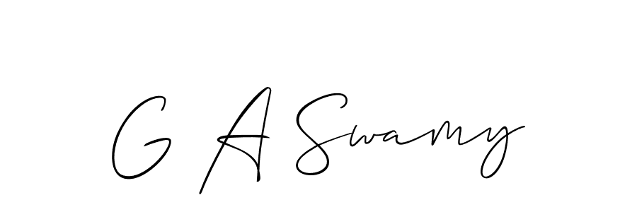 if you are searching for the best signature style for your name G A Swamy. so please give up your signature search. here we have designed multiple signature styles  using Allison_Script. G A Swamy signature style 2 images and pictures png