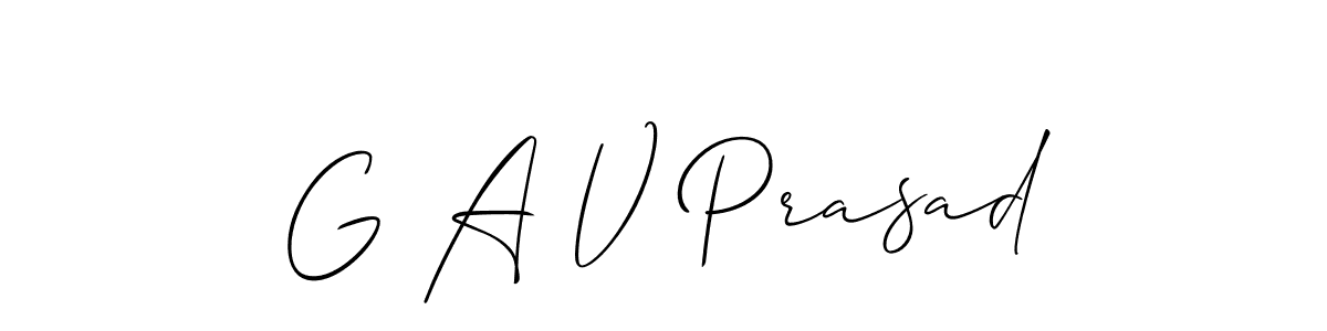 Also we have G A V Prasad name is the best signature style. Create professional handwritten signature collection using Allison_Script autograph style. G A V Prasad signature style 2 images and pictures png