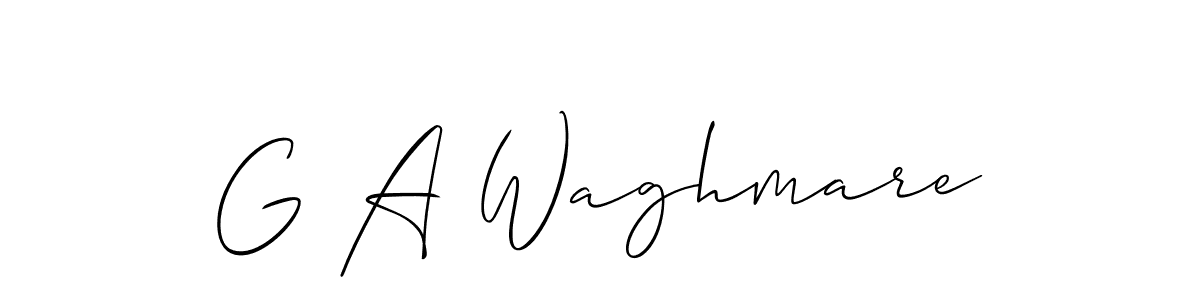 if you are searching for the best signature style for your name G A Waghmare. so please give up your signature search. here we have designed multiple signature styles  using Allison_Script. G A Waghmare signature style 2 images and pictures png