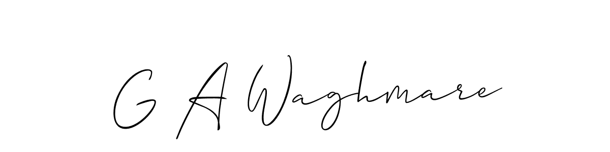 if you are searching for the best signature style for your name G A Waghmare. so please give up your signature search. here we have designed multiple signature styles  using Allison_Script. G A Waghmare signature style 2 images and pictures png