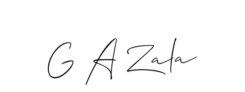 Design your own signature with our free online signature maker. With this signature software, you can create a handwritten (Allison_Script) signature for name G A Zala. G A Zala signature style 2 images and pictures png