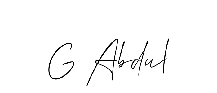 Create a beautiful signature design for name G Abdul. With this signature (Allison_Script) fonts, you can make a handwritten signature for free. G Abdul signature style 2 images and pictures png