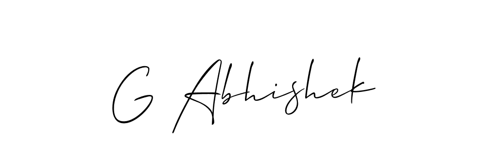 Make a short G Abhishek signature style. Manage your documents anywhere anytime using Allison_Script. Create and add eSignatures, submit forms, share and send files easily. G Abhishek signature style 2 images and pictures png