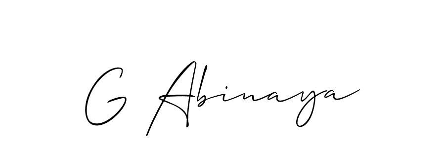 Allison_Script is a professional signature style that is perfect for those who want to add a touch of class to their signature. It is also a great choice for those who want to make their signature more unique. Get G Abinaya name to fancy signature for free. G Abinaya signature style 2 images and pictures png