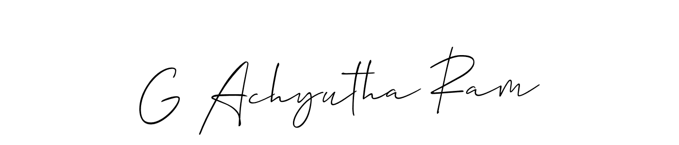 This is the best signature style for the G Achyutha Ram name. Also you like these signature font (Allison_Script). Mix name signature. G Achyutha Ram signature style 2 images and pictures png