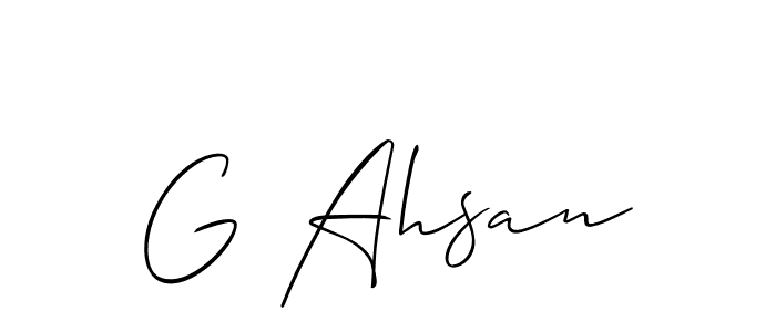 Make a short G Ahsan signature style. Manage your documents anywhere anytime using Allison_Script. Create and add eSignatures, submit forms, share and send files easily. G Ahsan signature style 2 images and pictures png