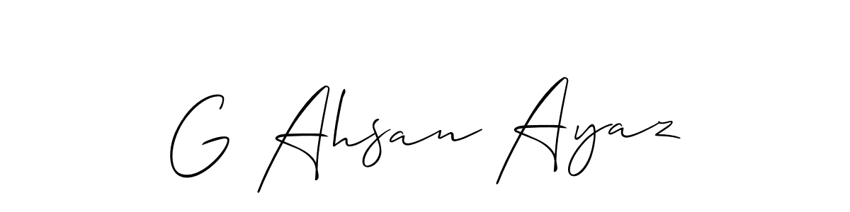 if you are searching for the best signature style for your name G Ahsan Ayaz. so please give up your signature search. here we have designed multiple signature styles  using Allison_Script. G Ahsan Ayaz signature style 2 images and pictures png