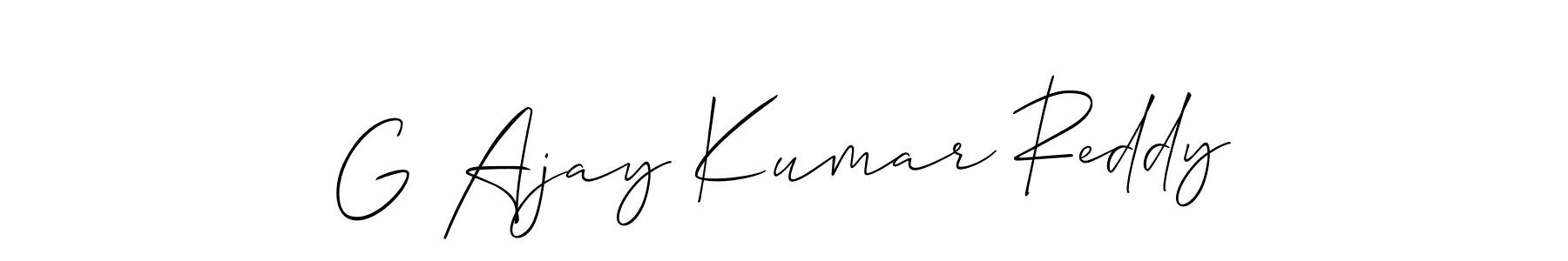 if you are searching for the best signature style for your name G Ajay Kumar Reddy. so please give up your signature search. here we have designed multiple signature styles  using Allison_Script. G Ajay Kumar Reddy signature style 2 images and pictures png