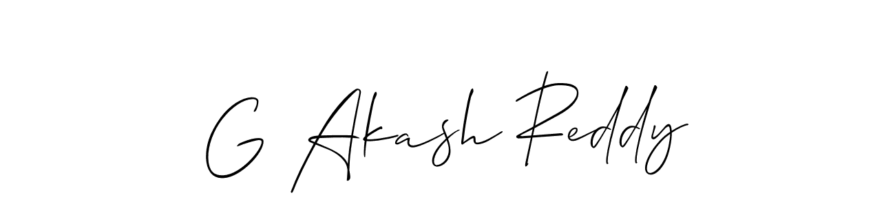 How to make G Akash Reddy signature? Allison_Script is a professional autograph style. Create handwritten signature for G Akash Reddy name. G Akash Reddy signature style 2 images and pictures png