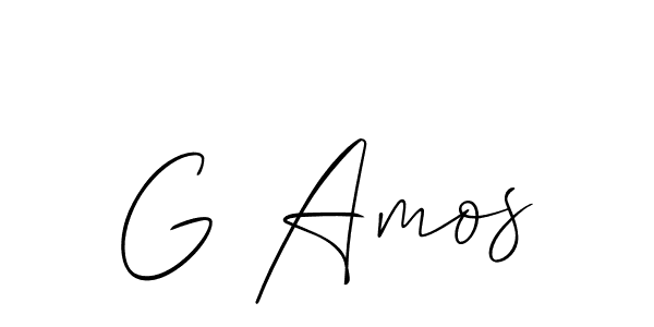 The best way (Allison_Script) to make a short signature is to pick only two or three words in your name. The name G Amos include a total of six letters. For converting this name. G Amos signature style 2 images and pictures png