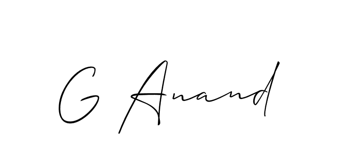 Make a beautiful signature design for name G Anand. With this signature (Allison_Script) style, you can create a handwritten signature for free. G Anand signature style 2 images and pictures png