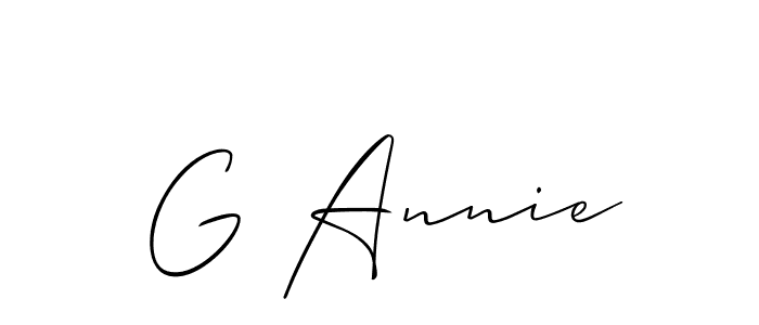 Also we have G Annie name is the best signature style. Create professional handwritten signature collection using Allison_Script autograph style. G Annie signature style 2 images and pictures png