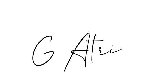 Use a signature maker to create a handwritten signature online. With this signature software, you can design (Allison_Script) your own signature for name G Atri. G Atri signature style 2 images and pictures png